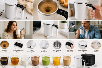 KULORA  SmartMix Pro™ – Automatic Self-Stirring Coffee Mug