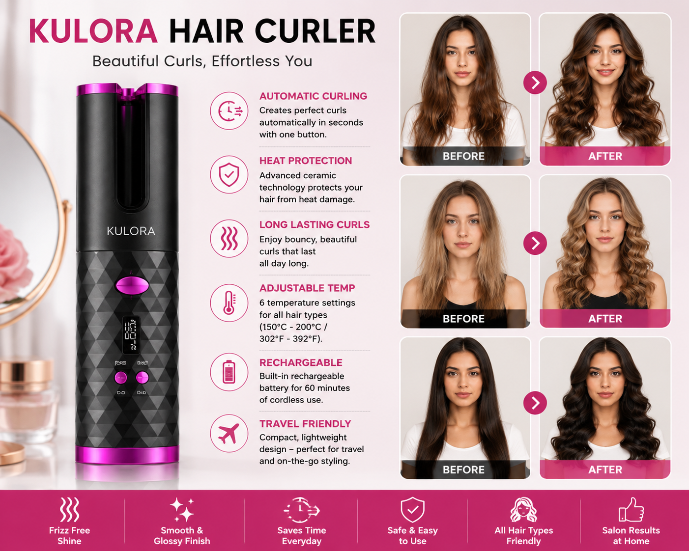 Kulora™ Hair Curler Your Perfect Hair, Anytime.