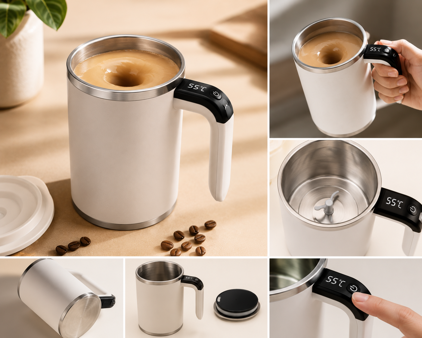 KULORA  SmartMix Pro™ – Automatic Self-Stirring Coffee Mug
